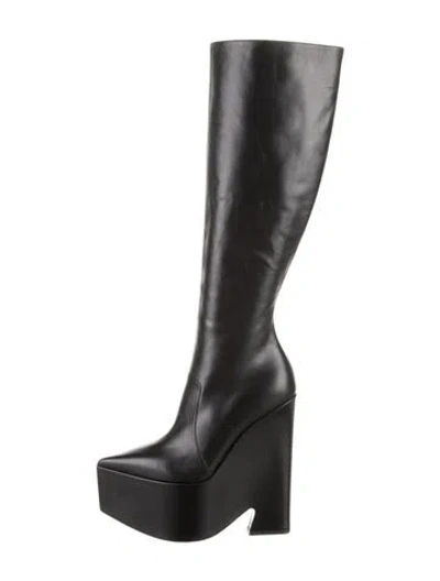 Pre-owned Versace Leather Boots In Black