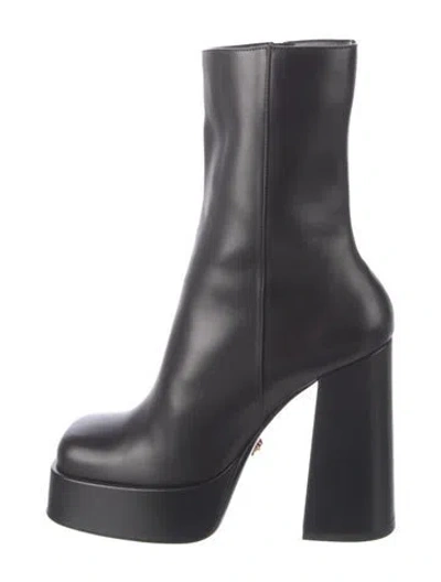 Pre-owned Versace Leather Boots In Black
