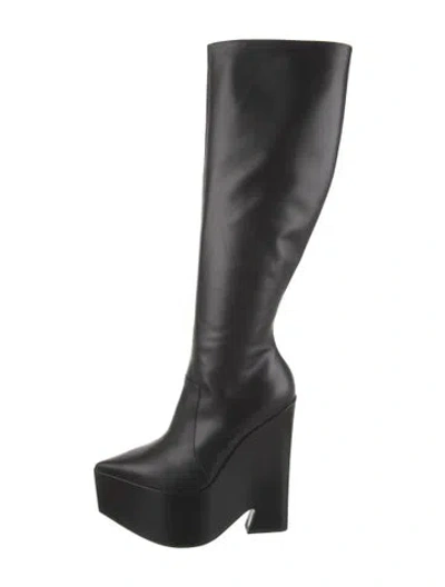 Pre-owned Versace Leather Boots In Black