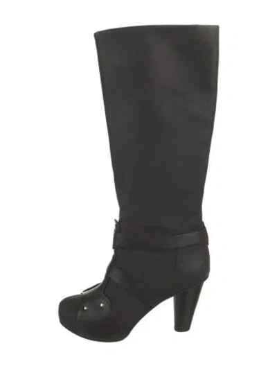 Pre-owned Versace Leather Boots In Black