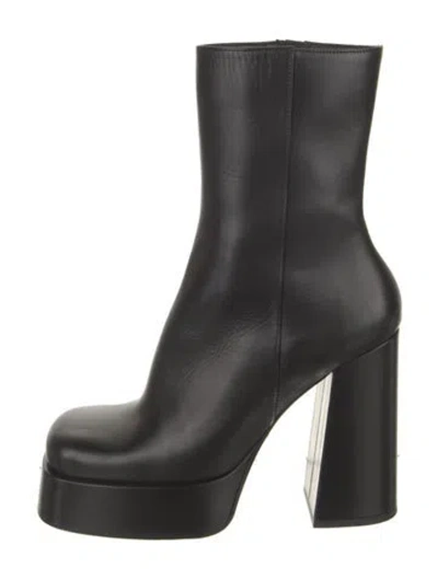 Pre-owned Versace Leather Boots In Black