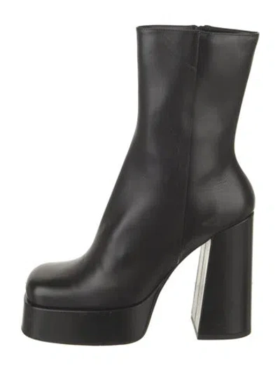 Pre-owned Versace Leather Boots In Black