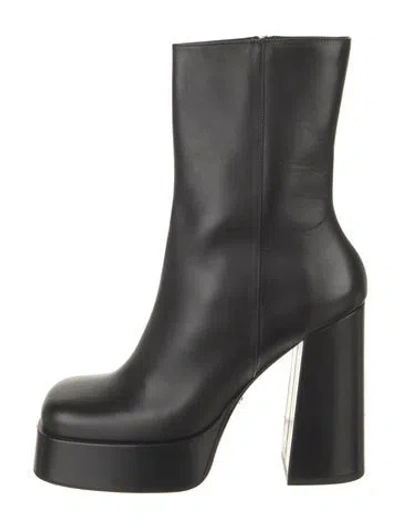 Pre-owned Versace Leather Boots In Black