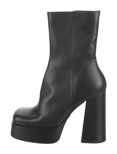 Pre-owned Versace Leather Boots In Black