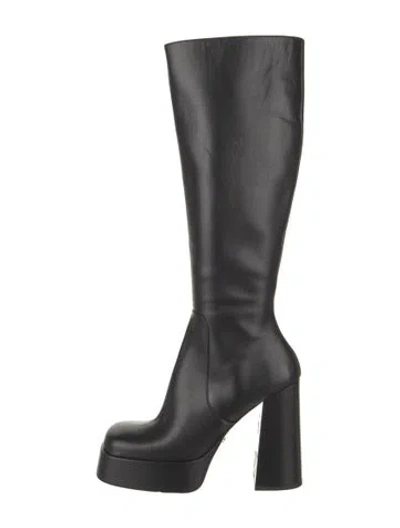 Pre-owned Versace Leather Boots In Black