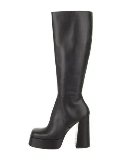 Pre-owned Versace Leather Boots In Black