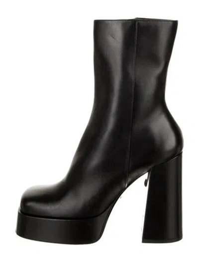 Pre-owned Versace Leather Boots In Black