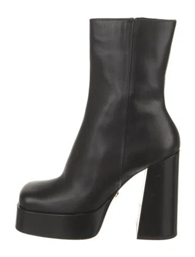 Pre-owned Versace Leather Boots In Black