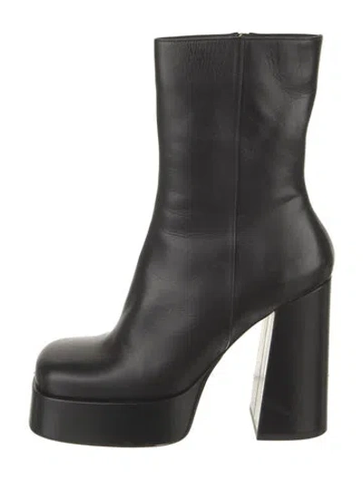 Pre-owned Versace Leather Boots In Black