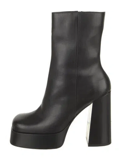 Pre-owned Versace Leather Boots In Black