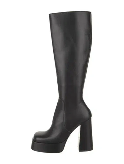 Pre-owned Versace Leather Boots In Black