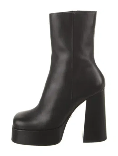 Pre-owned Versace Leather Boots In Black