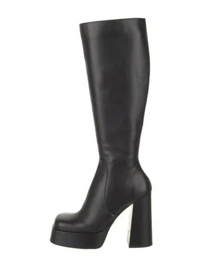 Pre-owned Versace Leather Boots In Black