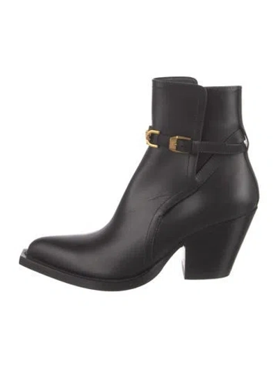 Pre-owned Versace Leather Boots In Black