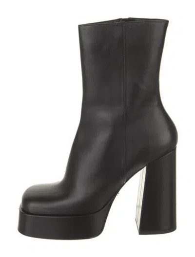 Pre-owned Versace Leather Boots In Black