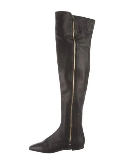 Pre-owned Versace Leather Boots In Black