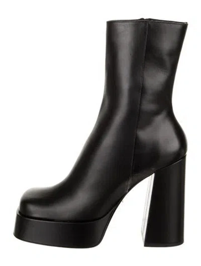 Pre-owned Versace Leather Boots In Black