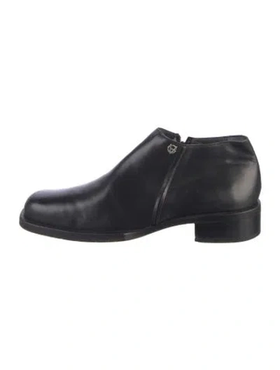 Pre-owned Versace Leather Boots In Black
