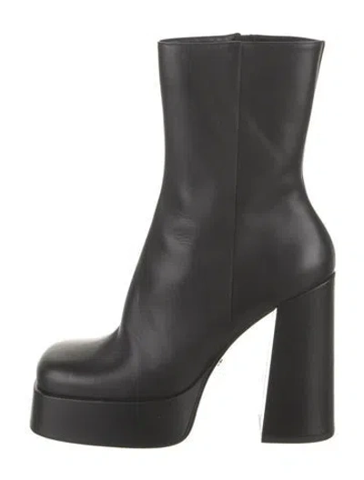 Pre-owned Versace Leather Boots In Black