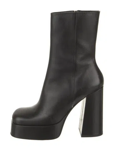 Pre-owned Versace Leather Boots In Black