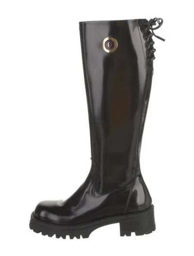 Pre-owned Versace Leather Boots In Black