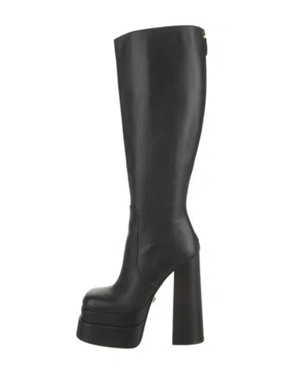 Pre-owned Versace Leather Boots In Black
