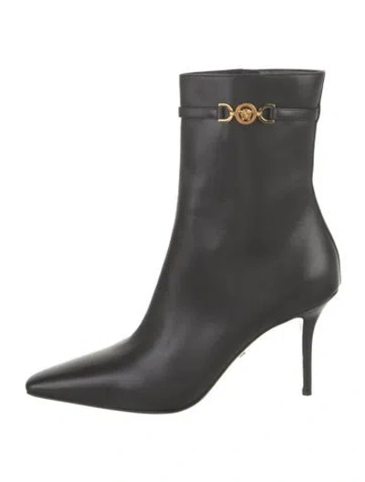 Pre-owned Versace Leather Boots In Black