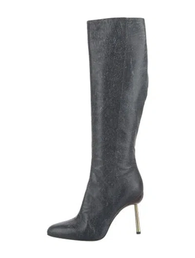Pre-owned Versace Leather Boots In Black