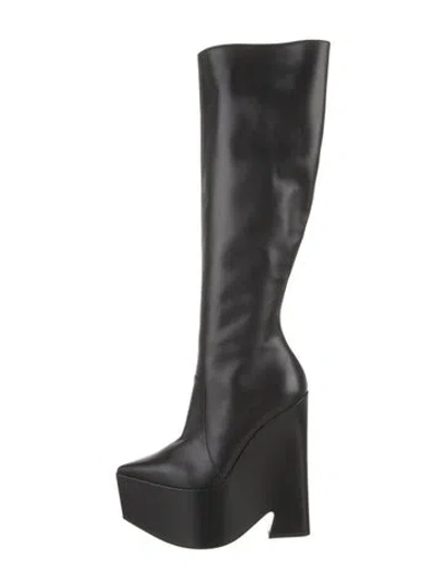 Pre-owned Versace Leather Boots In Black