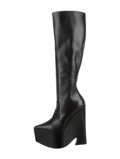 Pre-owned Versace Leather Boots In Black