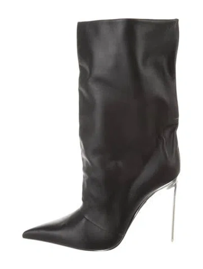 Pre-owned Versace Leather Boots In Black