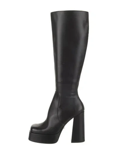Pre-owned Versace Leather Boots In Black