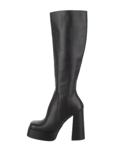 Pre-owned Versace Leather Boots In Black