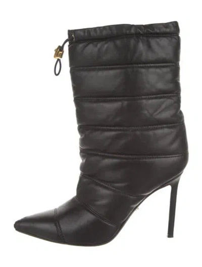 Pre-owned Versace Leather Boots In Black