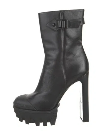Pre-owned Versace Leather Boots In Black