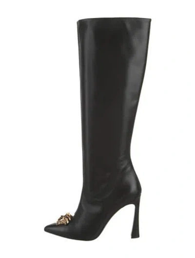 Pre-owned Versace Leather Boots In Black