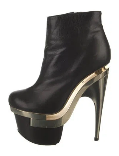 Pre-owned Versace Leather Boots In Black