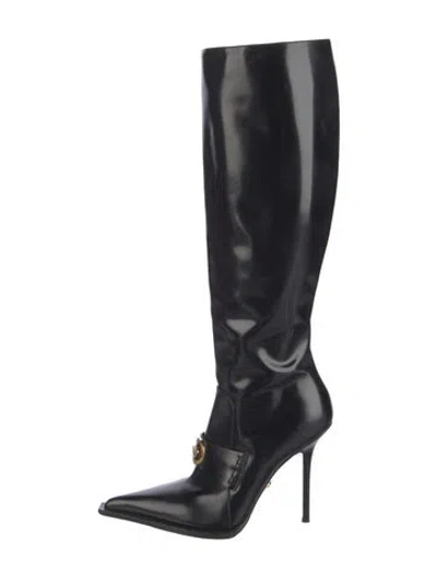 Pre-owned Versace Leather Boots In Black