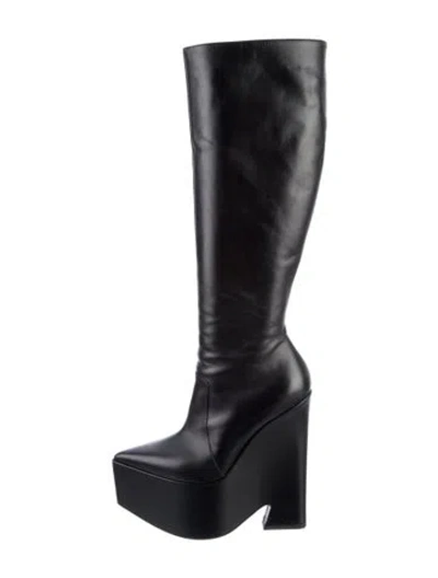 Pre-owned Versace Leather Boots In Black