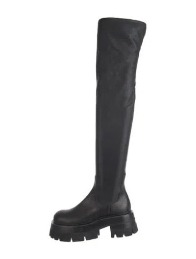 Pre-owned Versace Leather Boots In Black