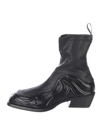 Pre-owned Versace Leather Boots In Black