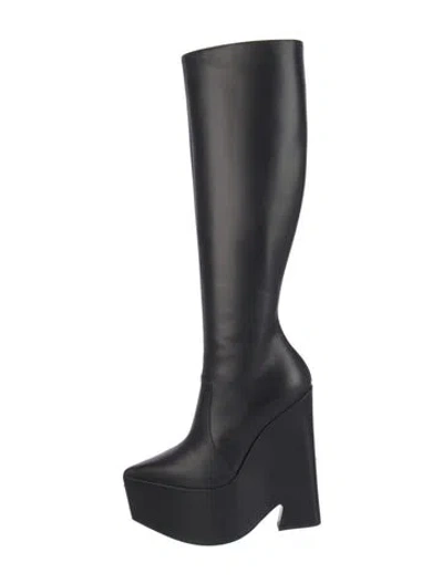 Pre-owned Versace Leather Boots In Black