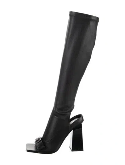 Pre-owned Versace Leather Boots In Black