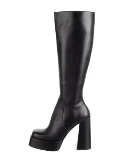 Pre-owned Versace Leather Boots In Black