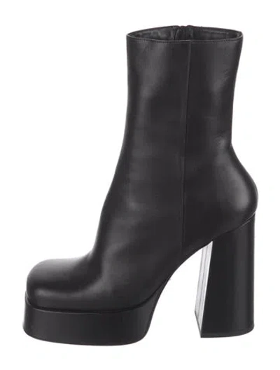 Pre-owned Versace Leather Boots In Black