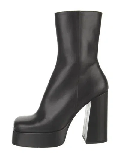 Pre-owned Versace Leather Boots In Black