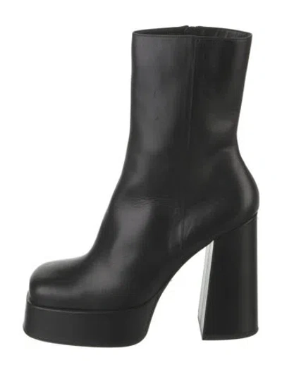 Pre-owned Versace Leather Boots In Black