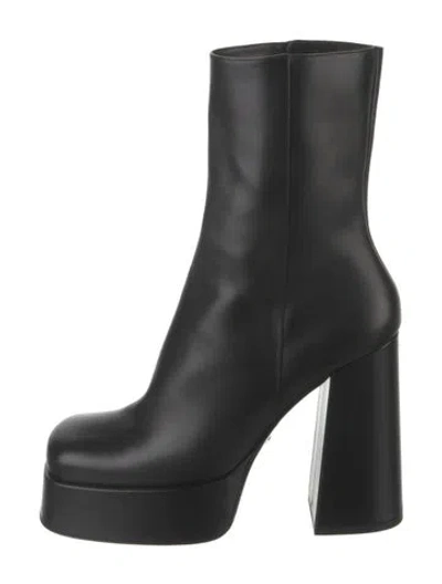 Pre-owned Versace Leather Boots In Black