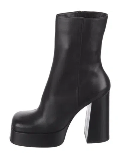 Pre-owned Versace Leather Boots In Black
