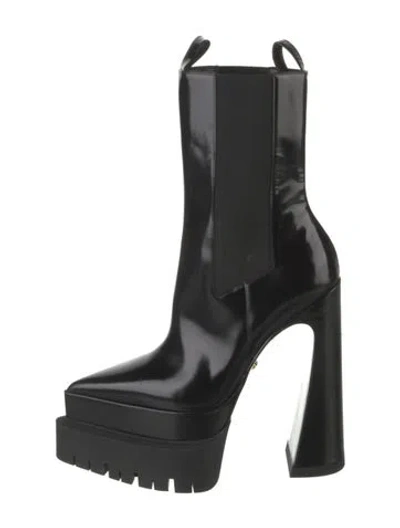 Pre-owned Versace Leather Boots In Black